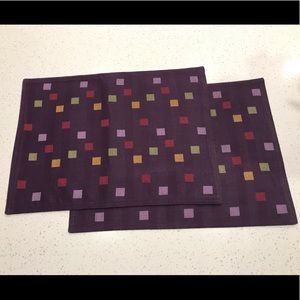 2 PAMPERED CHEF PURPLE REVERSIBLE TILES PLACEMATS